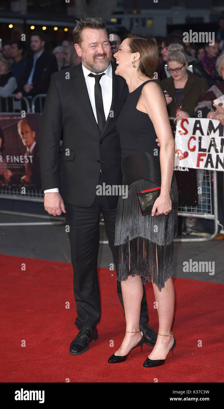 Photo Must Be Credited ©Alpha Press 079965 13/10/2016 Guy Garvey of Elbow and Rachael Stirling Their Finest Screening during the BFI London Film Festival 2016 at Odeon Leicester Square London Stock Photo