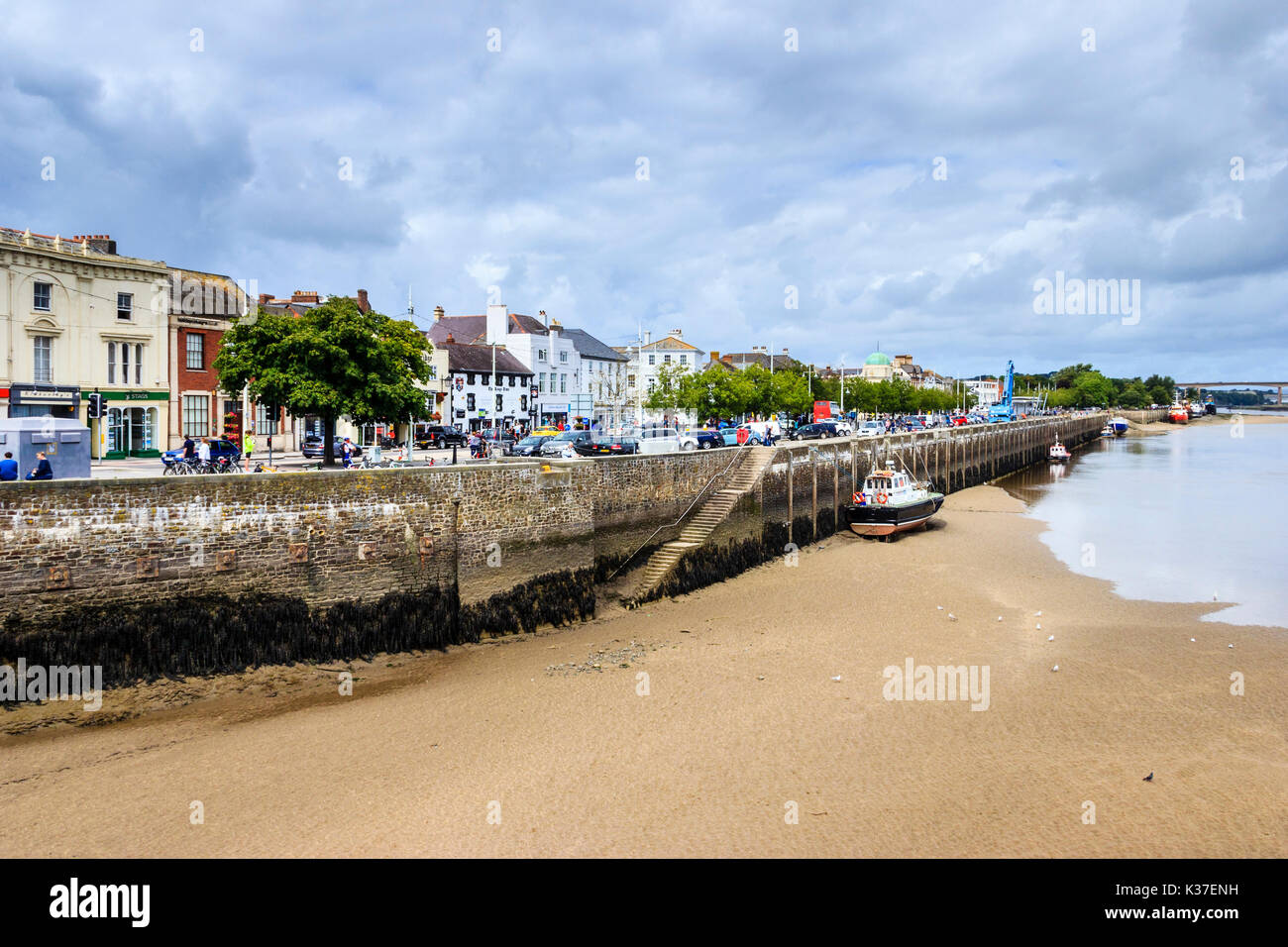 The quayside at low tide on the River Torridge, Bideford, Devon