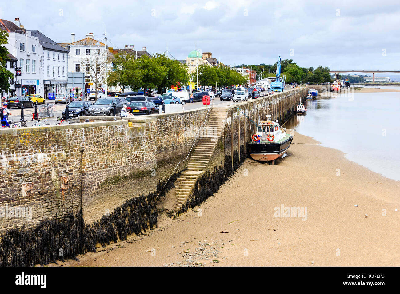 The quayside at low tide on the River Torridge, Bideford, Devon