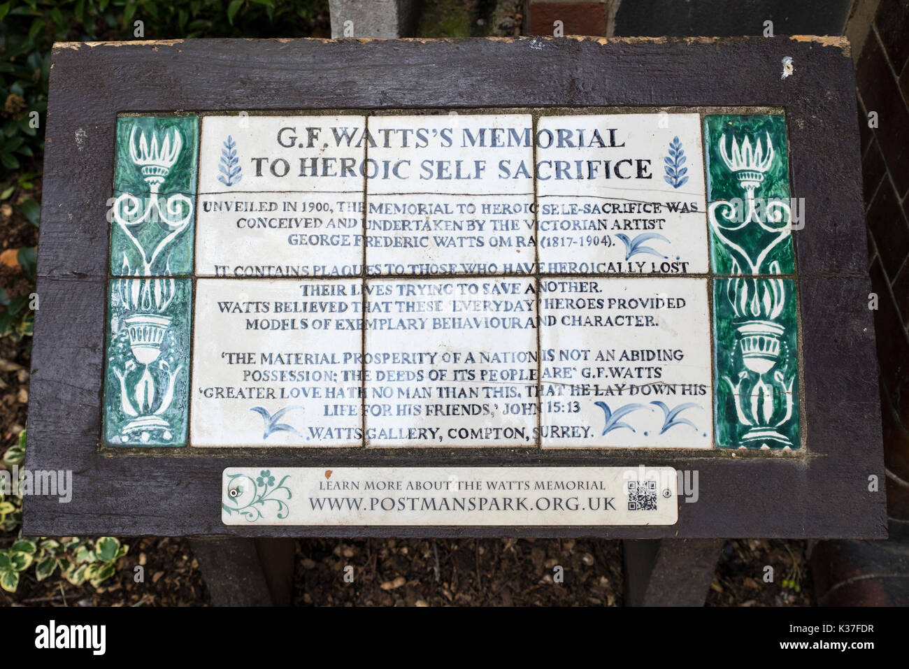 Information Plaque at the Memorial to Heroic SelfSacrifice located in