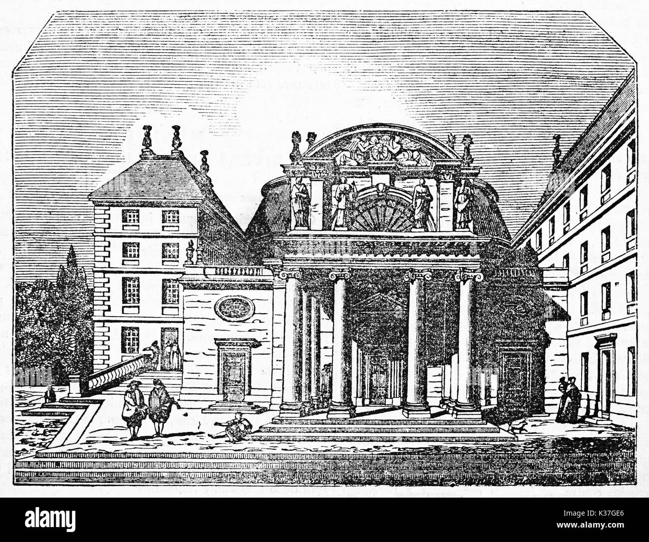 Front view of Port-Royal-des-Champs abbey church portal (which no longer  exists), near Paris. Old Illustration by unidentified author, published on  Magasin Pittoresque, Paris, 1834 Stock Photo - Alamy