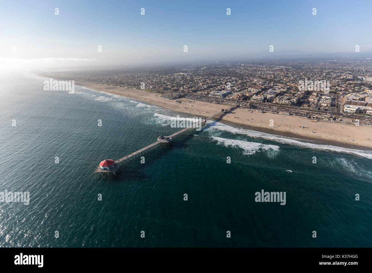 Aerial view of Huntington Beach in Orange County, California. Stock Photo