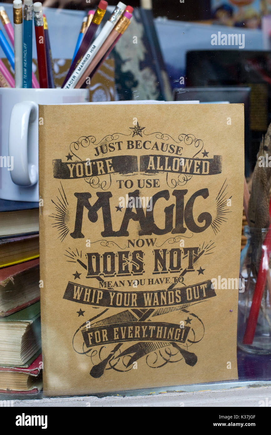 Just because you're allowed to use magic now, does not mean you have to whip your wands out for everything book Stock Photo