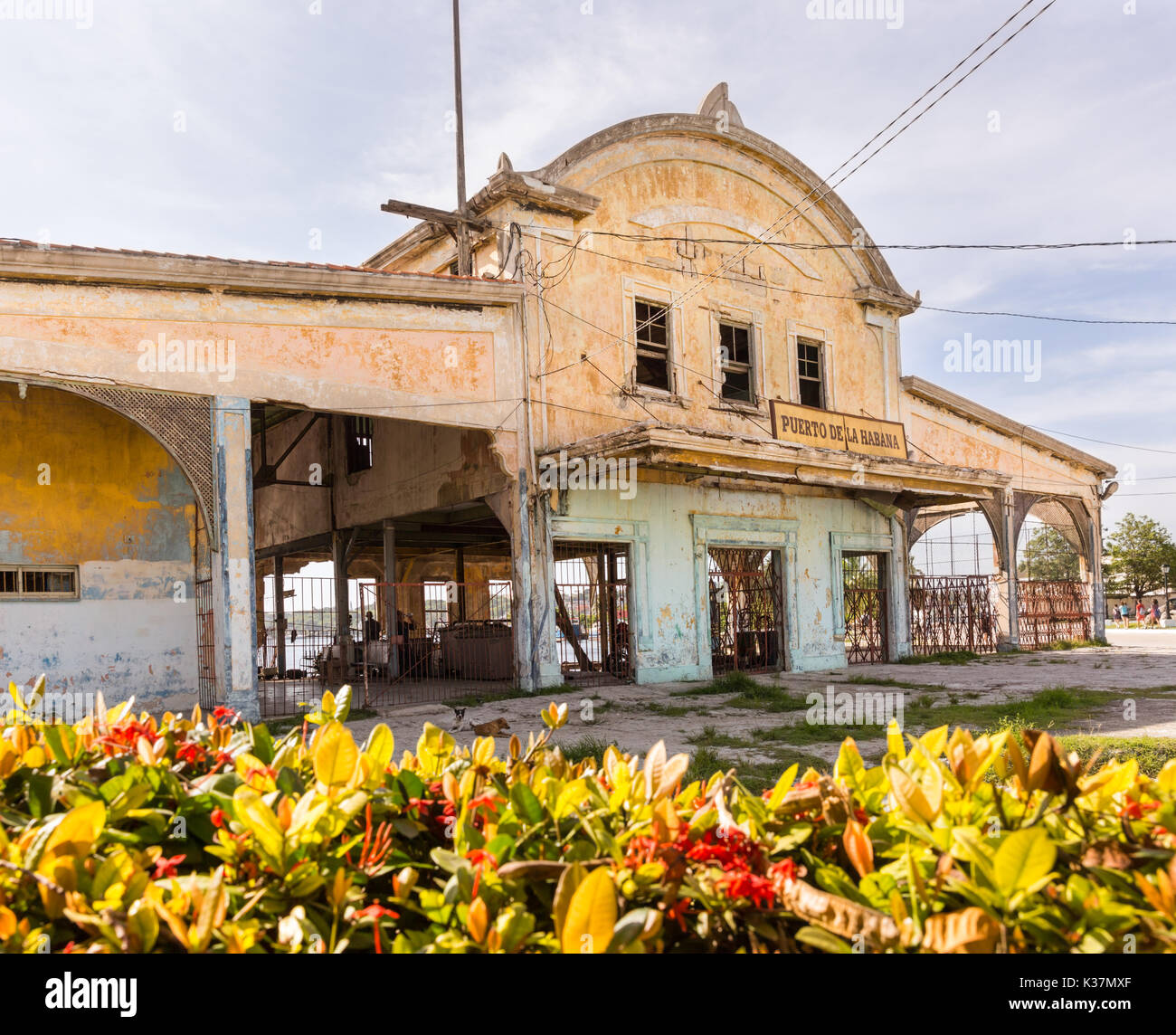 Old port building 'Puerto de la Habana' in Regla, Havana, Cuba Stock Photo