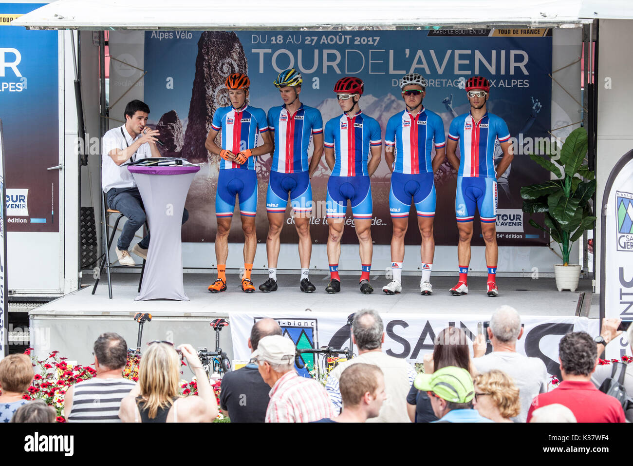 Tour de l'Avenir in Saint-Gervais-Les-Bains August 2017 Stock Photo