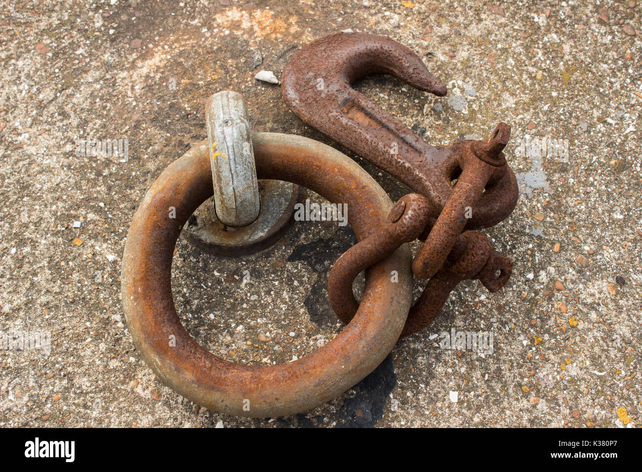 Old Rusty Meat Hook Hanging On A Rope Stock Photo, Picture and Royalty Free  Image. Image 31114592.