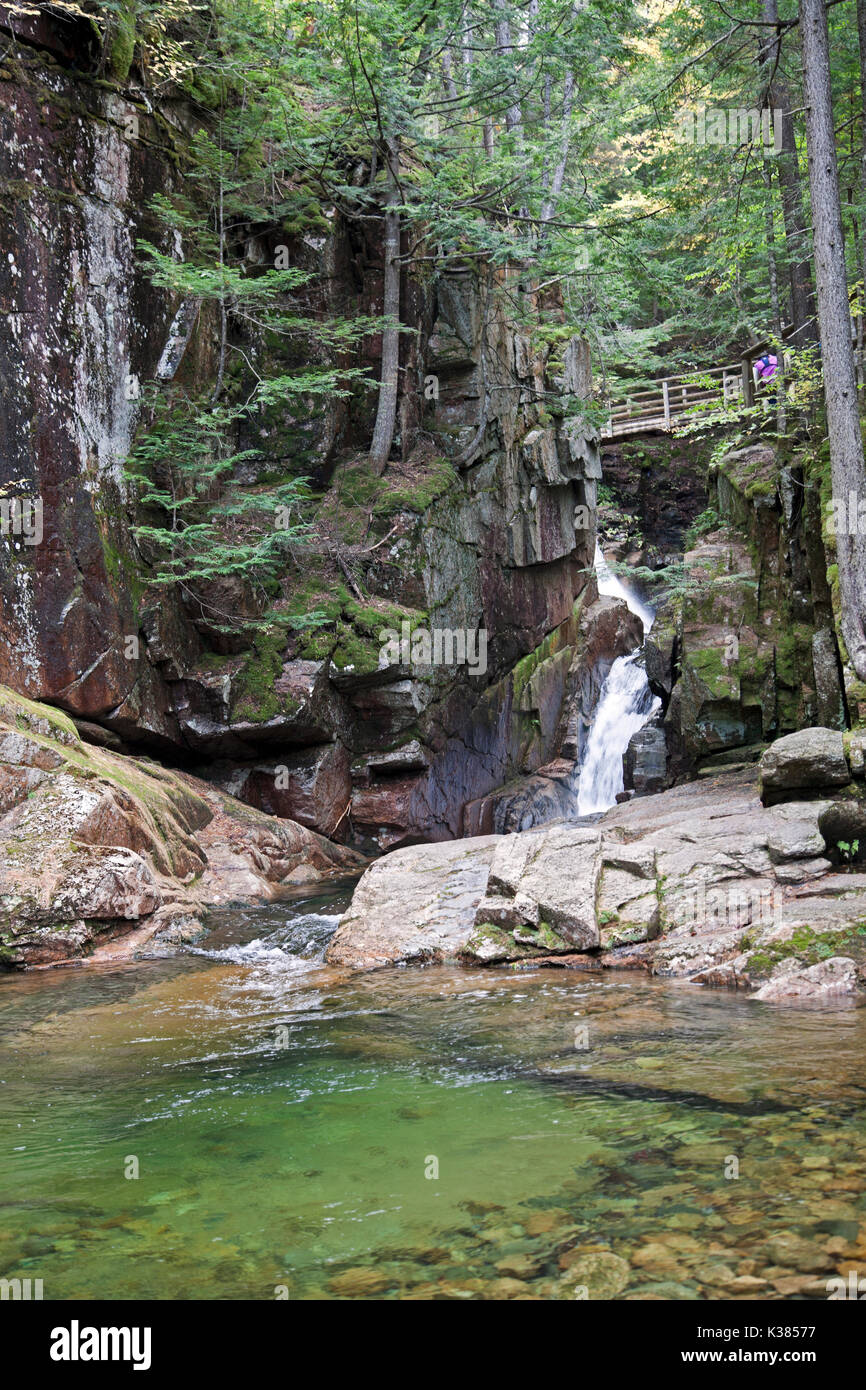 Lower falls, Sabbaday Brook Trail, Kancamagus Highway, New Hampshire, USSA. Stock Photo