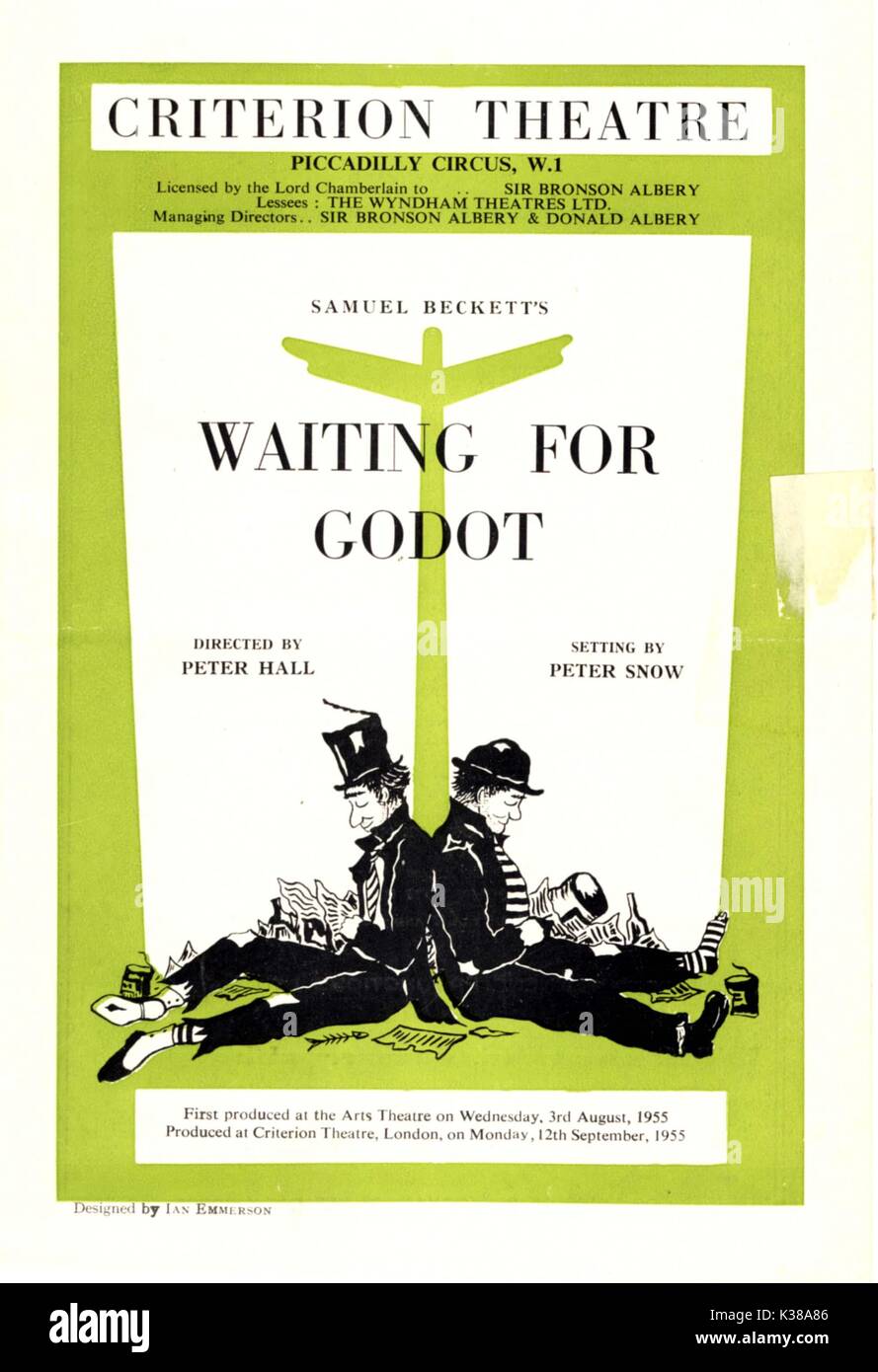 PROGRAMME FOR THE FIRST PRODUCTION OFWAITING FOR GODOT FROM THE RONALD GRANT ARCHIVE Stock Photo