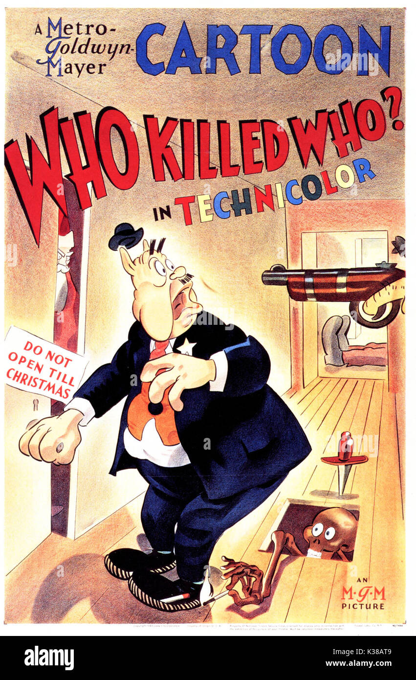 WHO KILLED WHO? Tex Avert cartoon poster     Date: 1943 Stock Photo