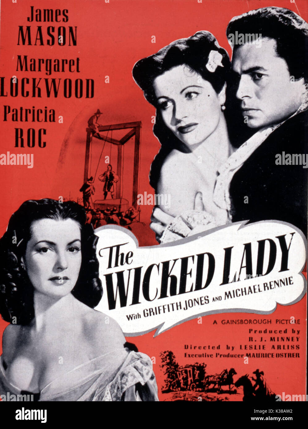 THE WICKED LADY GAINSBOROUGH PICTURES/J ARTHUR RANK FILMS MARGARET LOCKWOOD, PATRICIA ROC, JAMES MASON     Date: 1945 Stock Photo