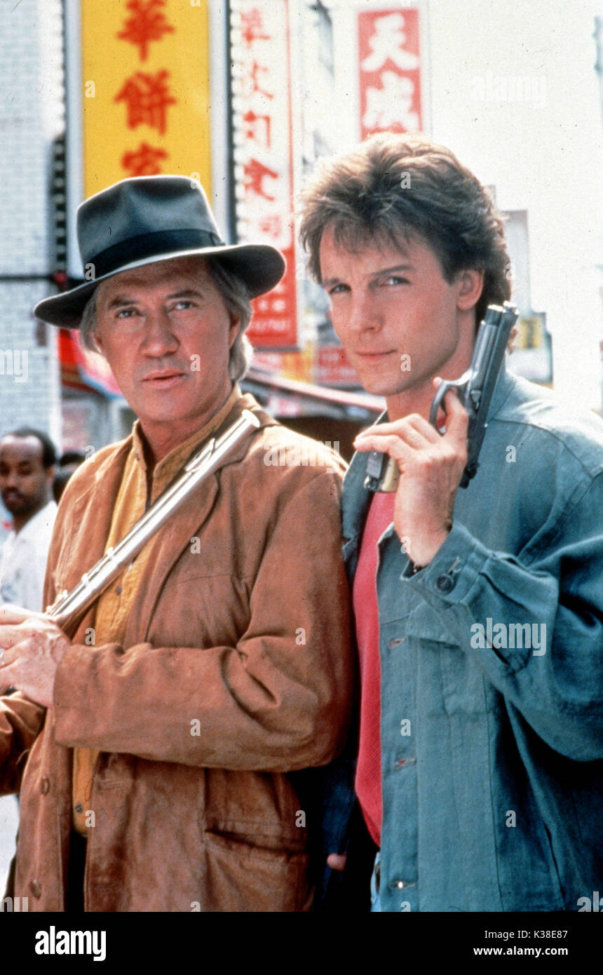 KUNG FU:THE LEGEND CONTINUES DAVID CARRADINE, as Kwai Chang Caine AND CHRIS POTTER RELEASE BY WARNER BROS. TELEVISION   KUNG FU:THE LEGEND CONTINUES Stock Photo