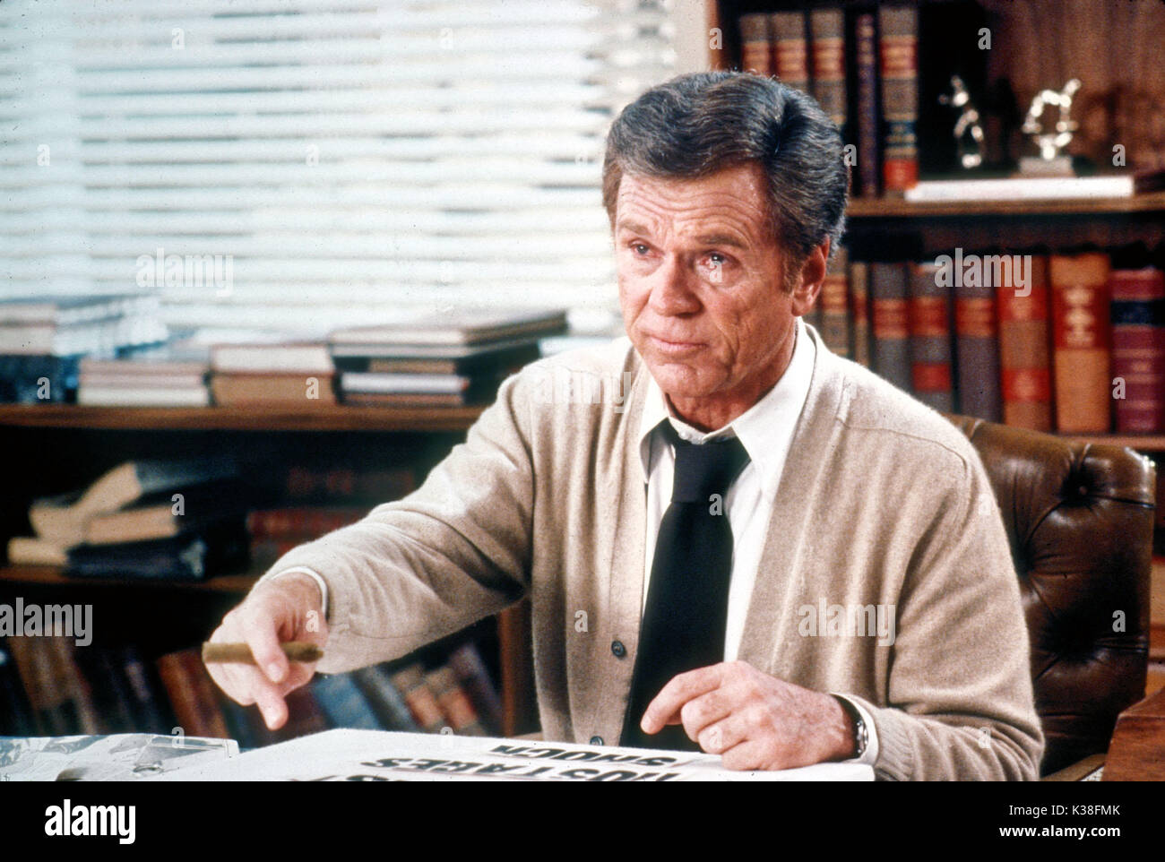 SUPERMAN II WARNER BROS/DC COMICS INC JACKIE COOPER as Perry White Picture from the Ronald Grant Archive SUPERMAN II WARNER BROS/DC COMICS INC JACKIE COOPER as Perry White     Date: 1980 Stock Photo