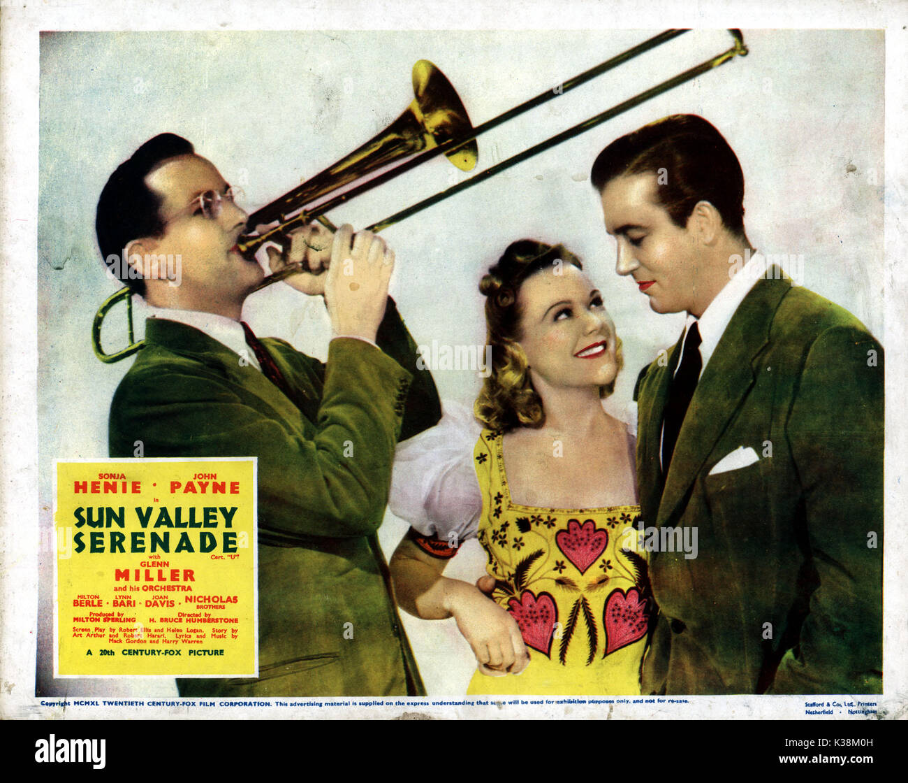 SUN VALLEY SERENADE GLENN MILLER, SONIA HENIE, JOHN PAYNE Date 1941