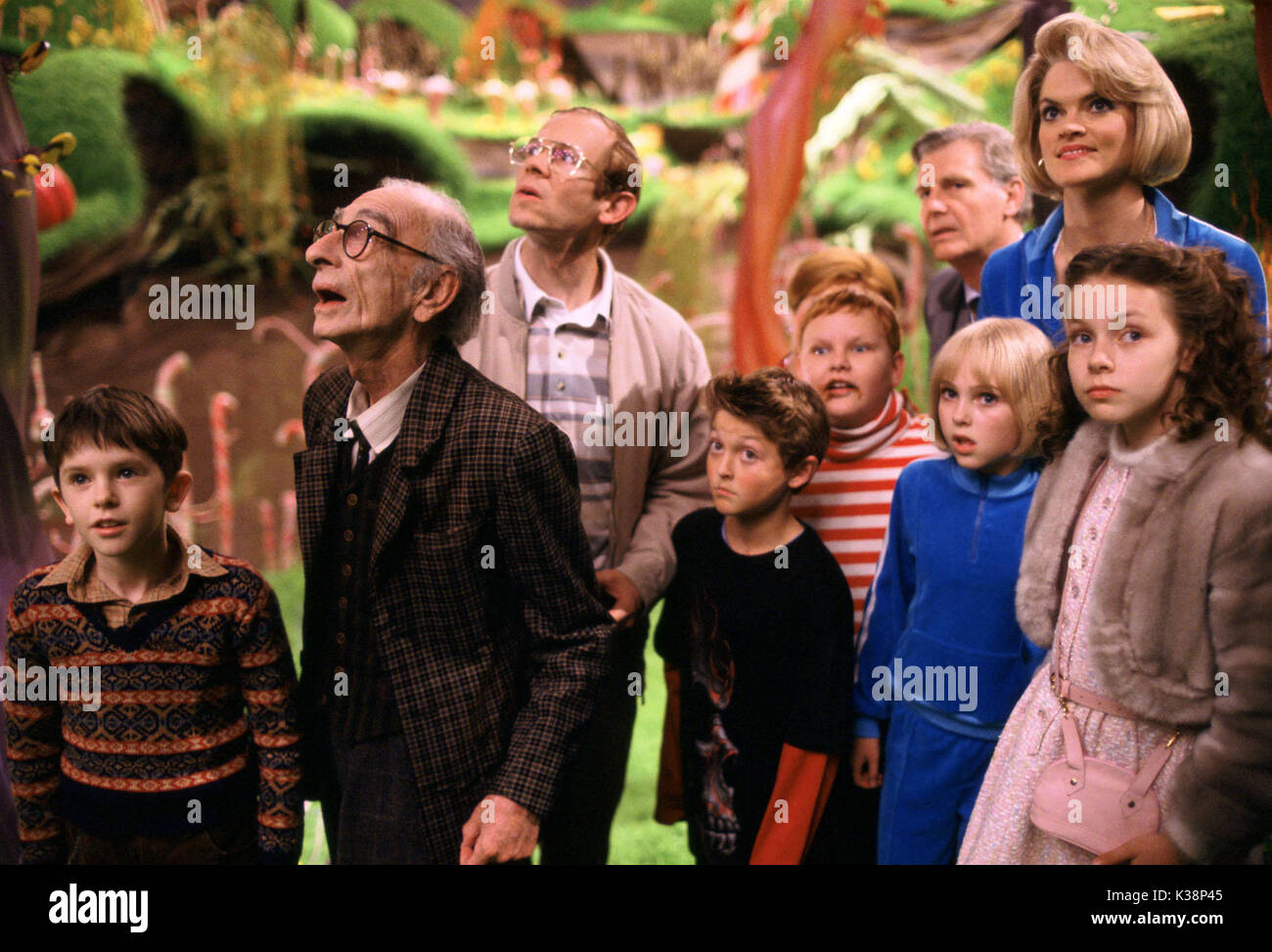 CHARLIE AND THE CHOCOLATE FACTORY FREDDIE HIGHMORE as Charlie, DAVID KELLY as Grandpa Joe, ADAM GODLEY as Mr. Teavee, JORDAN FRY as Mike Teavee, PHILLIP WIEGRATZ as Augustus, FRANZISKA TROEGNER as Mrs. Gloop, ANNASOPHIA ROBB as Violet, JAMES FOX as Mr. Salt, MISSI PYLE as Mrs. Beauregarde and JULIA WINTER as Veruca PHOTOGRAPHS TO BE USED SOLELY FOR ADVERTISING, PROMOTION, PUBLICITY OR REVIEWS OF THIS SPECIFIC MOTION PICTURE AND      Date: 2005 Stock Photo