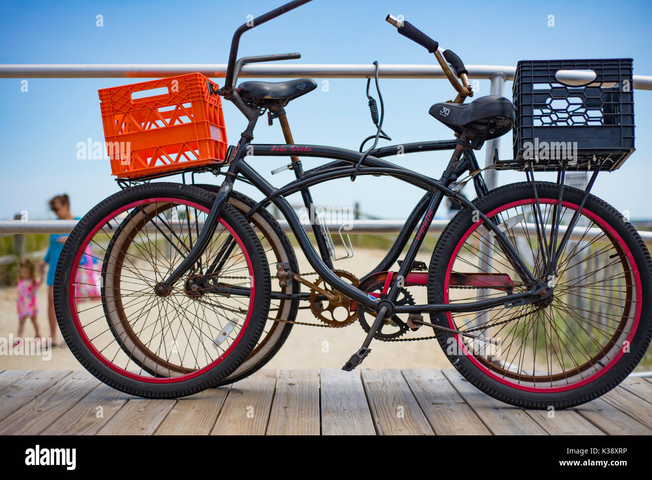 Bicycles at beach. Ocean City New Jersey Stock Photo Alamy