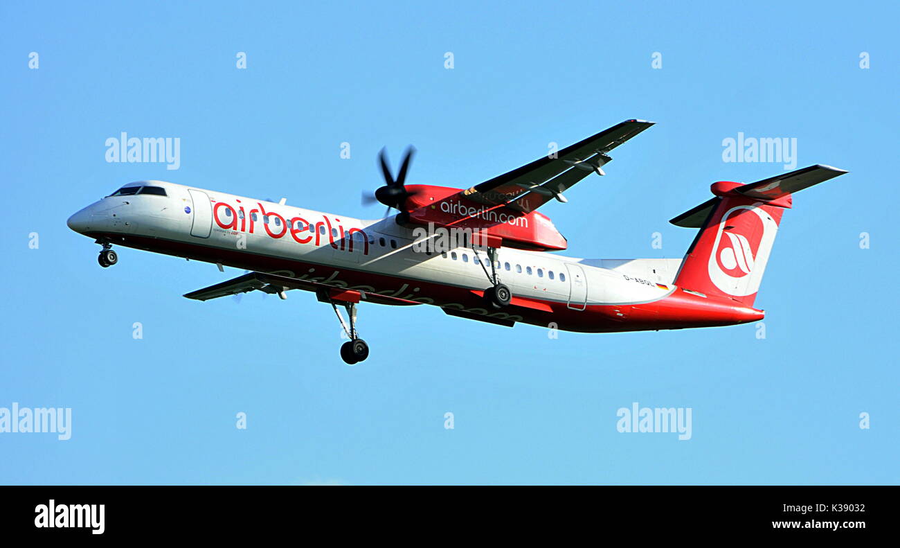 Insolvent Airline Air Berlin Q400 Stock Photo