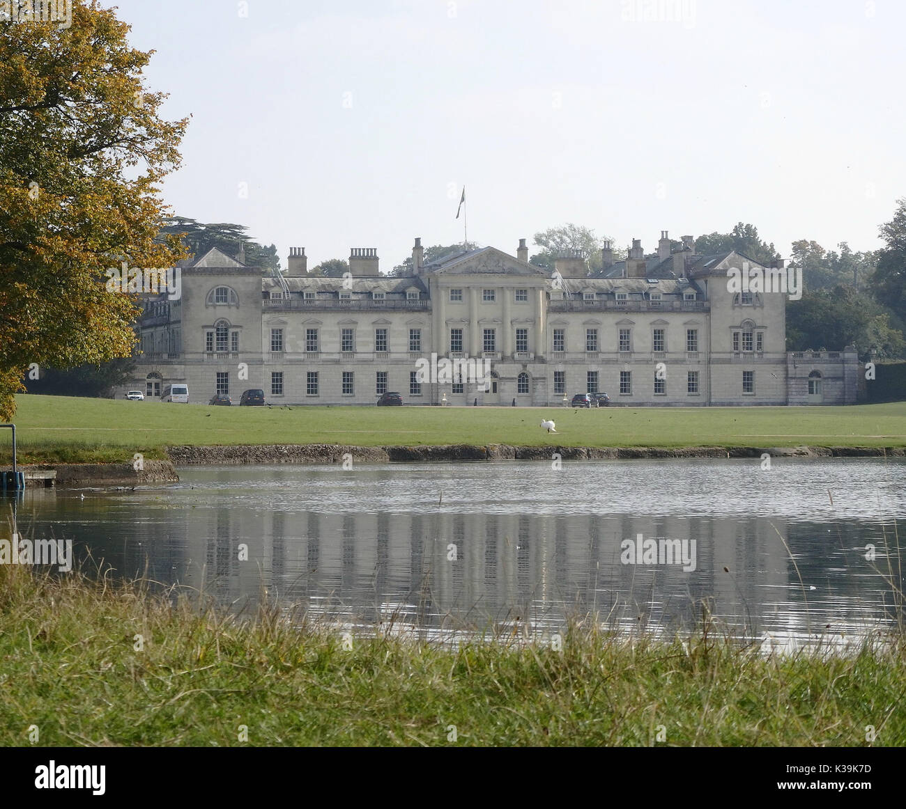 The Exterior of the beautiful Stately Home in Bedfordshire, Woburn Abbey in England located close to Centre Parcs Stock Photo