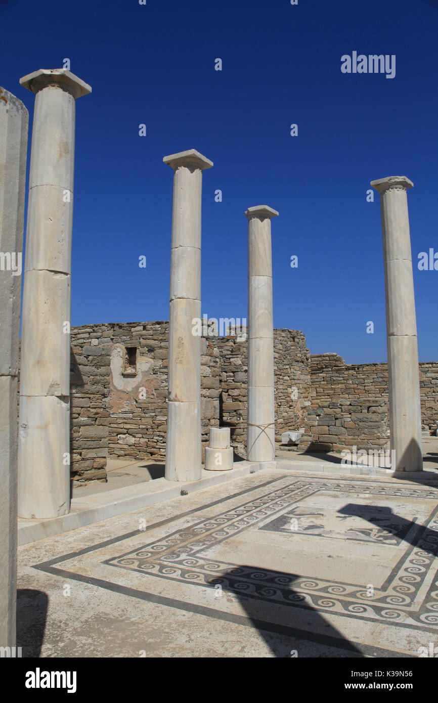 House Of Dionysos Archaeological Site Of Delos Delos Greece Stock 