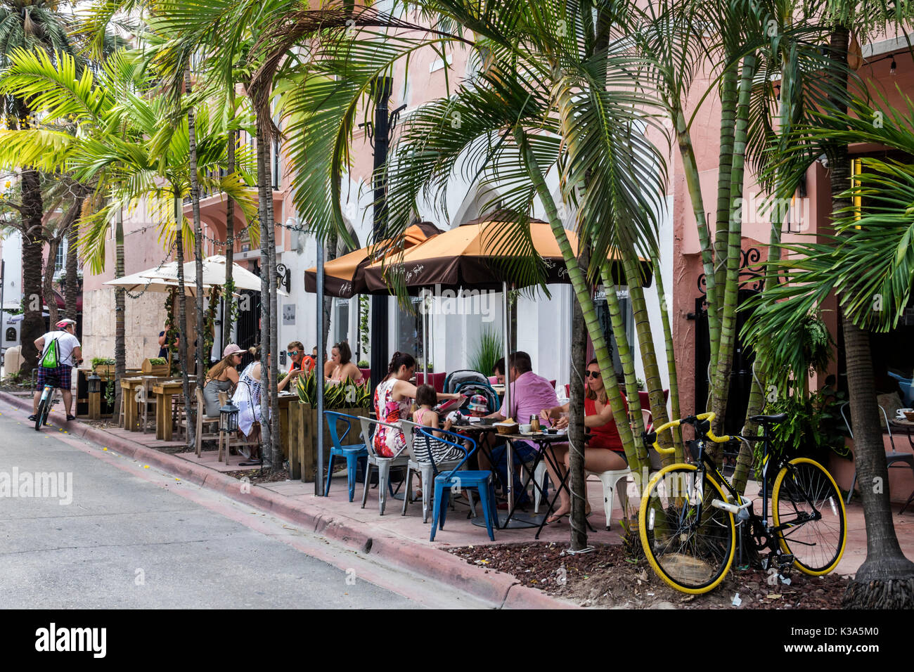 Miami Beach Florida,Espanola Way,historic street,Ciclovia,street bike