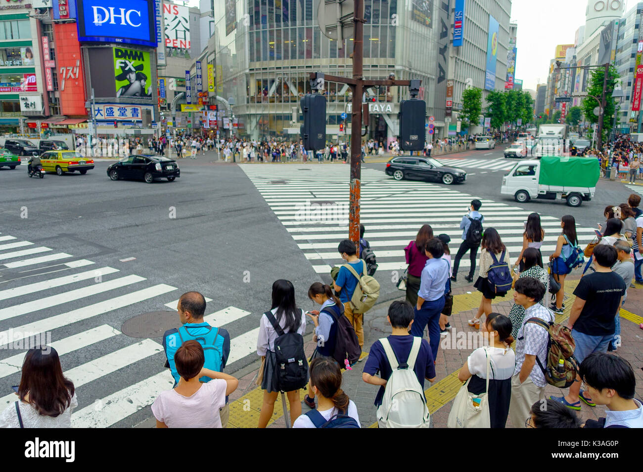 TOKYO, JAPAN JUNE 28 - 2017: Unidentified pedestrians crossing the Shibuya ...