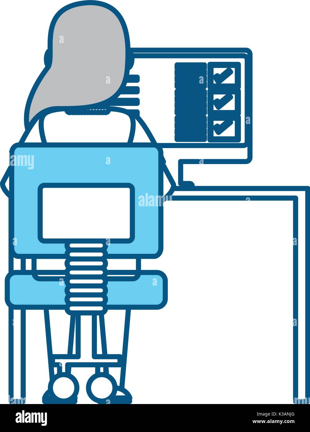 woman working at computer icon Stock Vector Image & Art - Alamy