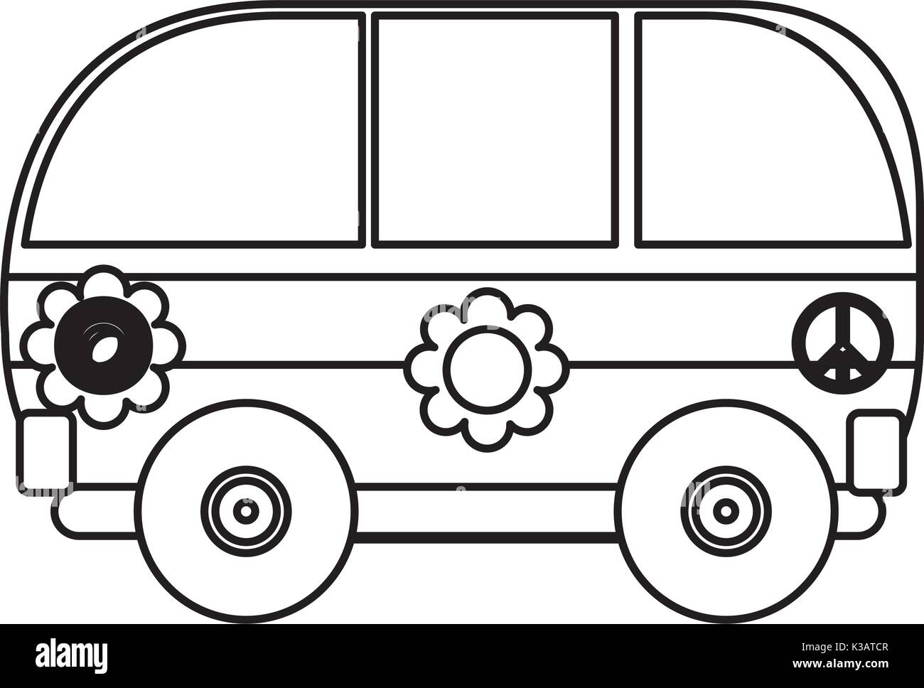 hippie bus vector illustration Stock Vector