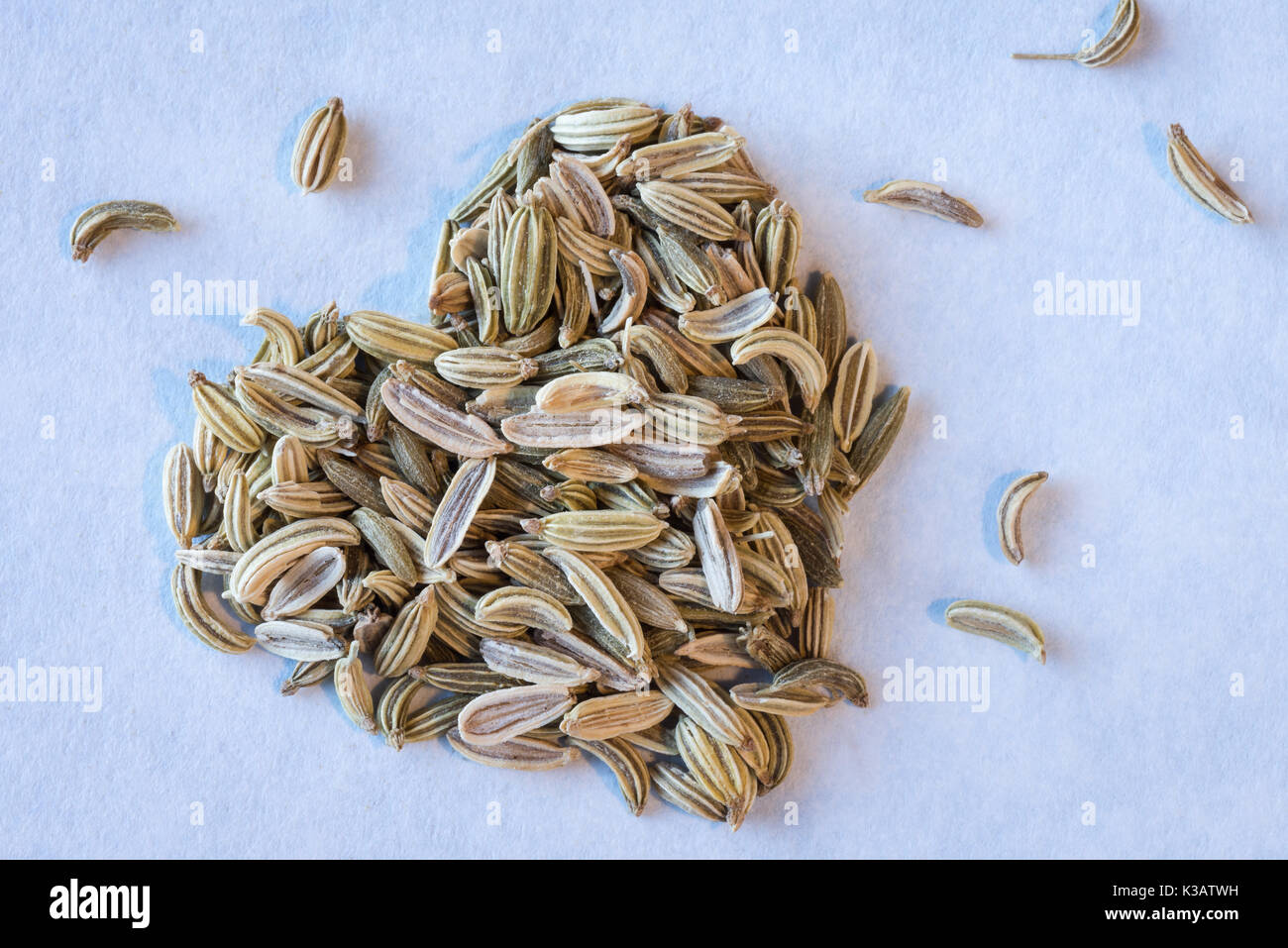 Fennel Seeds in a Heart Shape Stock Photo Alamy