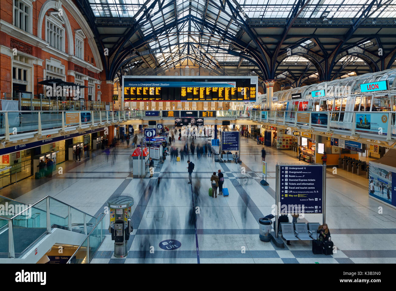 Station concourse, Liverpool Street Station, London, England, Great Britain Stock Photo