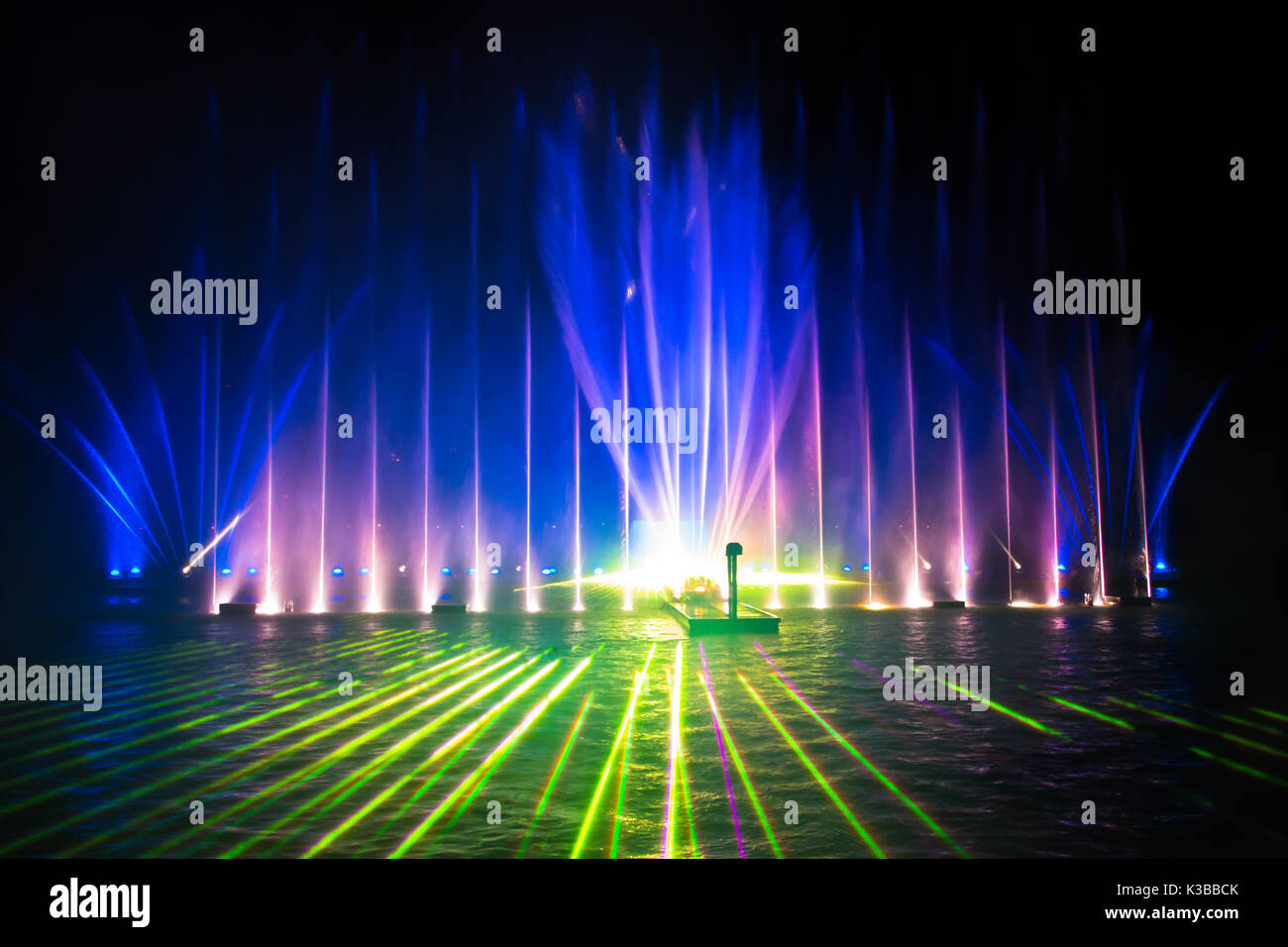 Water and laser show on Lake Zell - Austria Stock Photo - Alamy