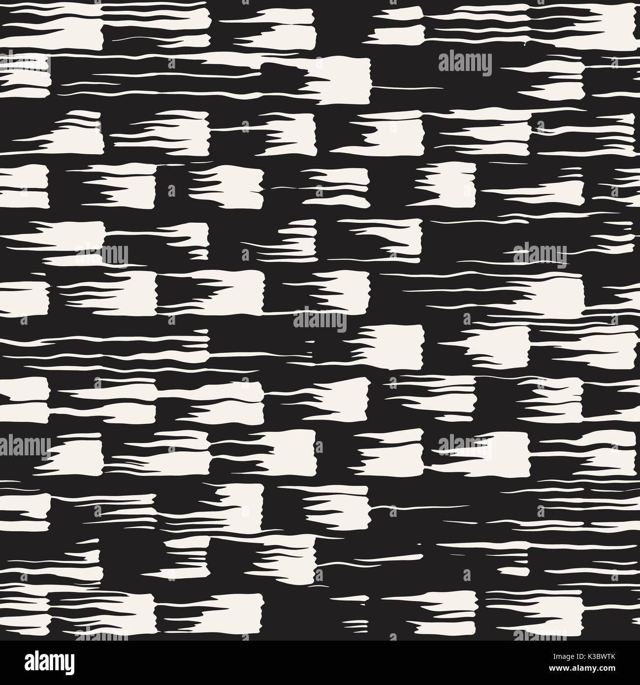 Vector seamless pattern with brush stripes and strokes. Black and white ...