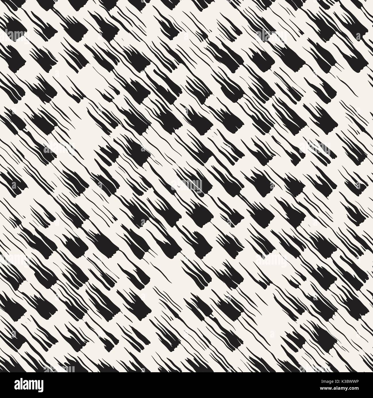 Vector seamless pattern with brush stripes and strokes. Black and white ...