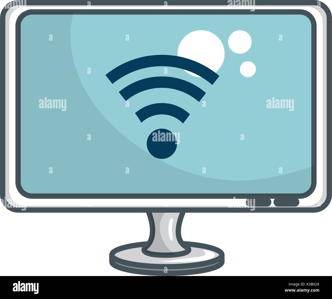 monitor computer with wifi signal vector illustration design Stock ...