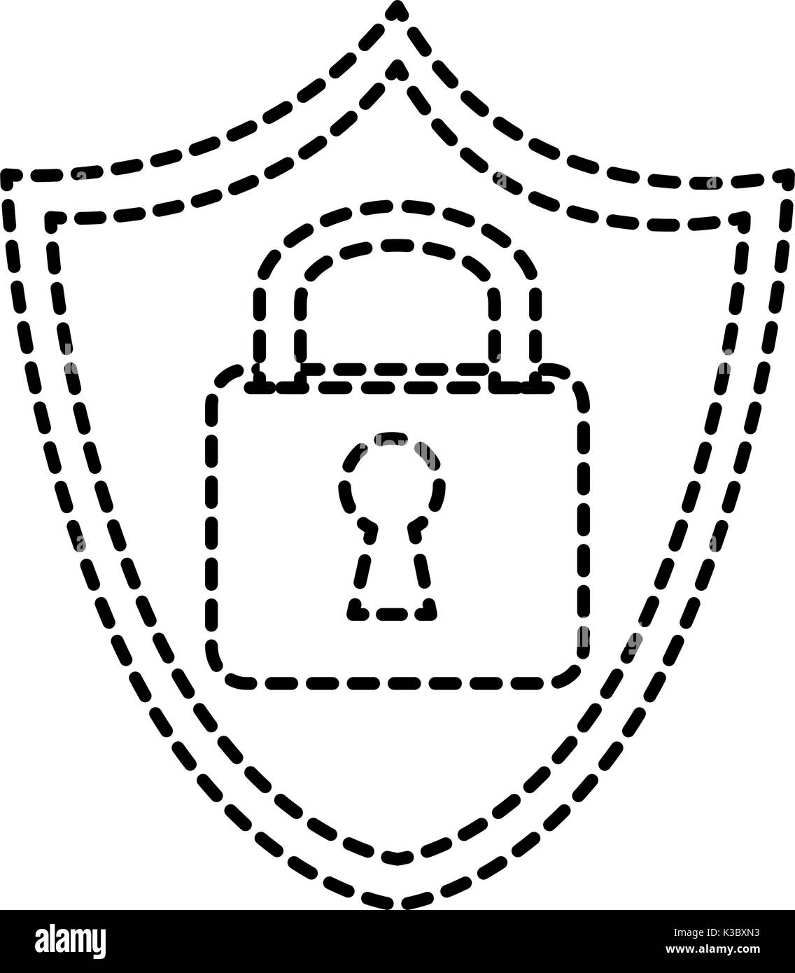 shield with safe secure padlock icon vector illustration design Stock ...
