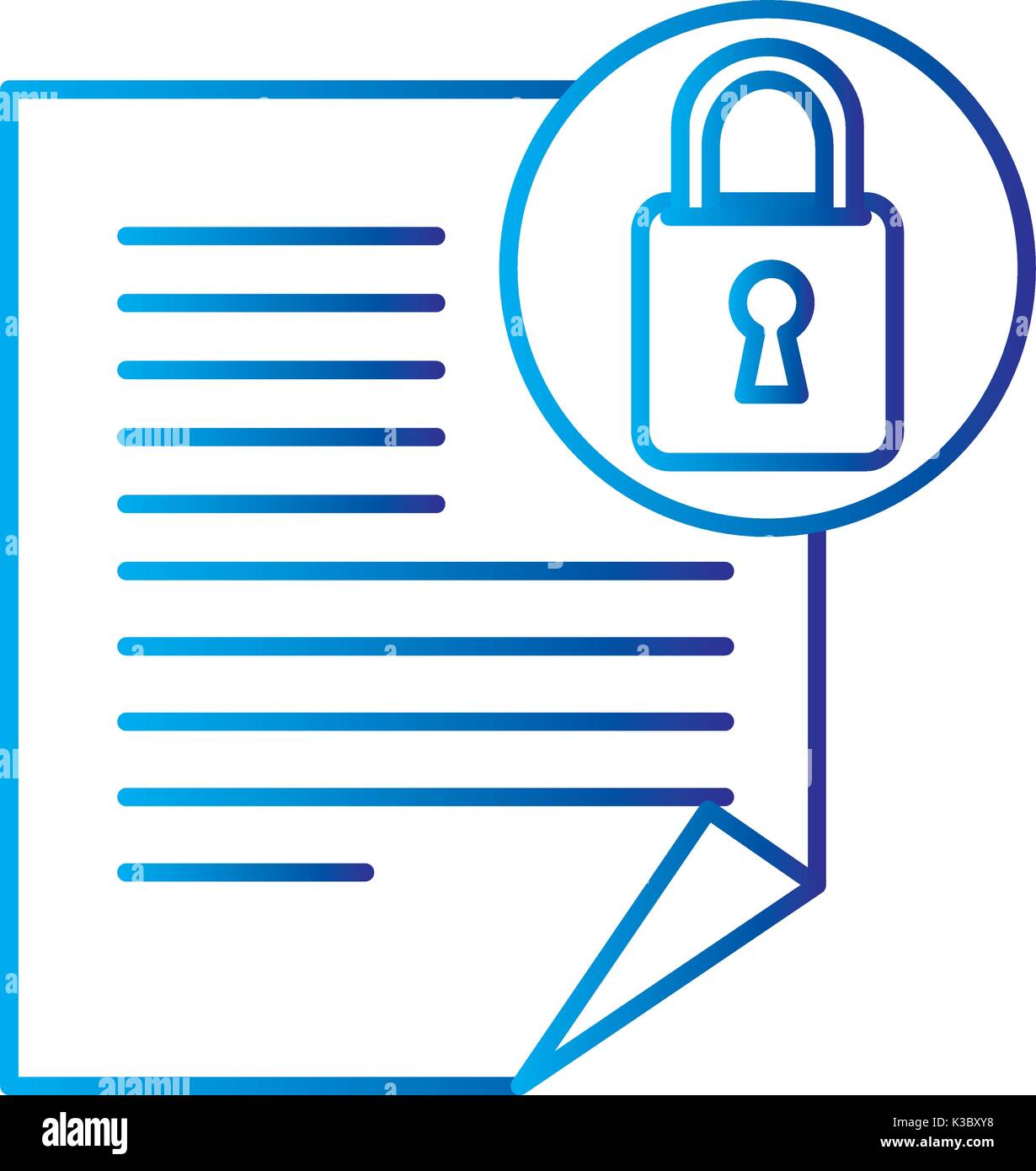 document paper with padlock vector illustration design Stock Vector ...
