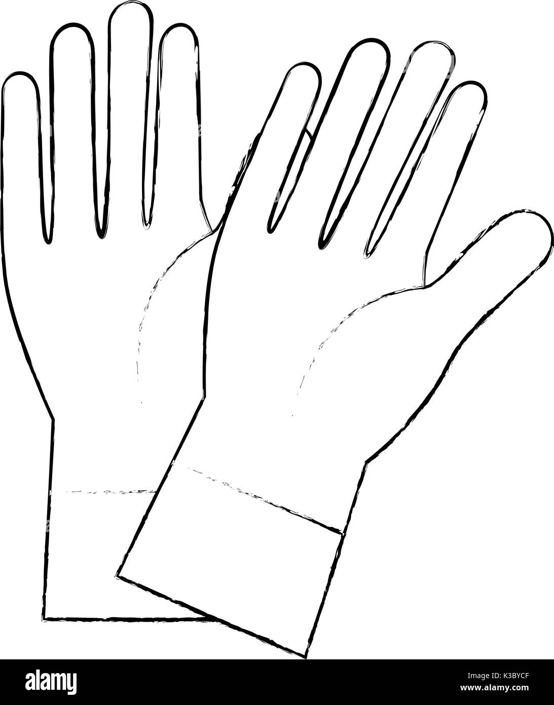 Glove industrial security design Black and White Stock Photos & Images