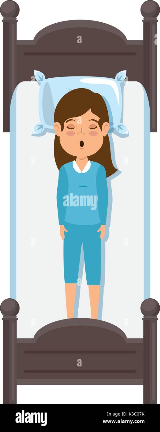 woman sleeping on the bed Stock Vector Image & Art - Alamy