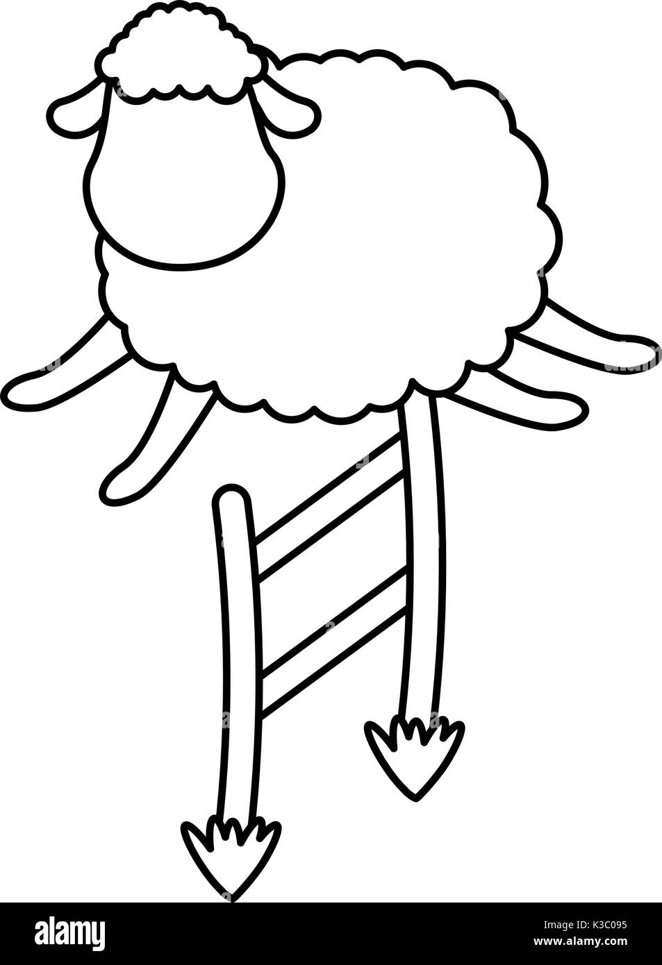 cute sheep jumping the fence Stock Vector Image & Art - Alamy