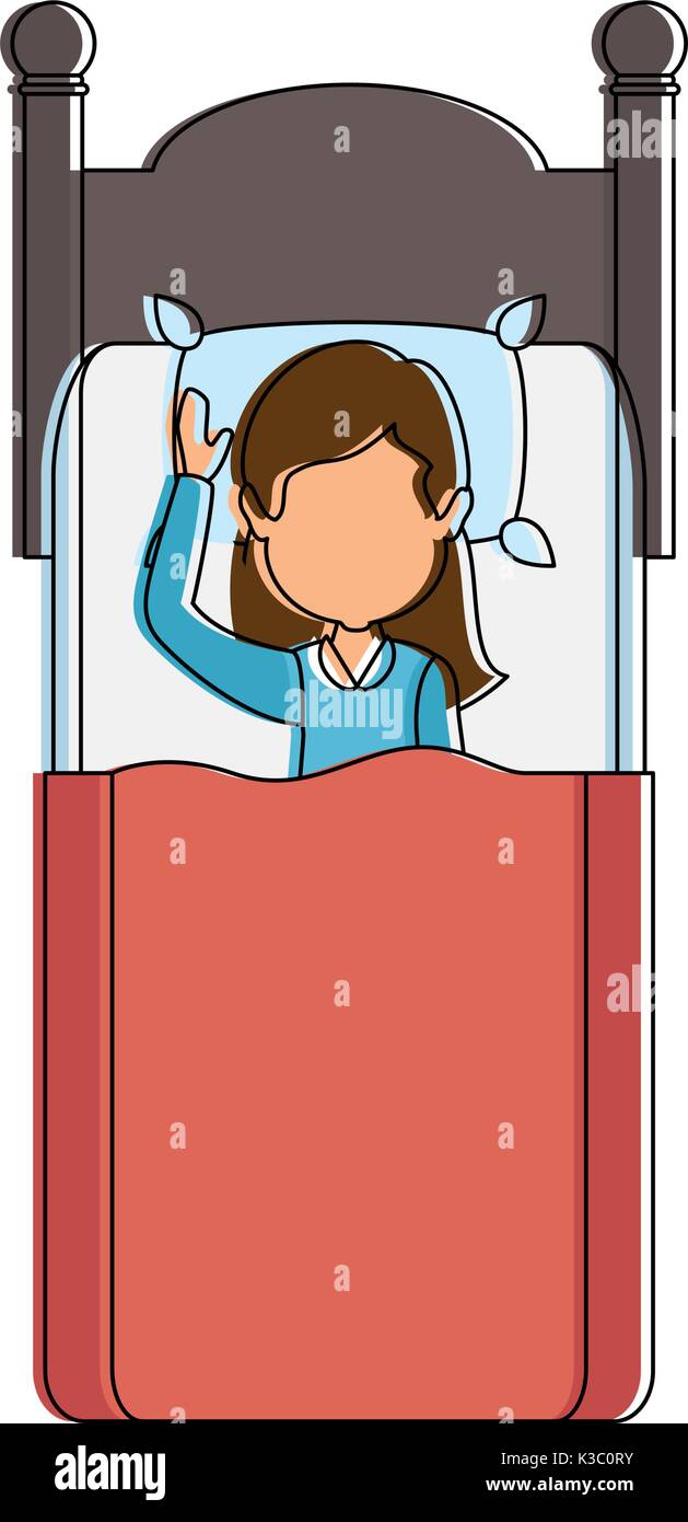 woman sleeping on the bed Stock Vector Image & Art - Alamy