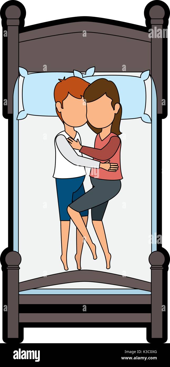 couple sleeping on the bed Stock Vector Image & Art - Alamy