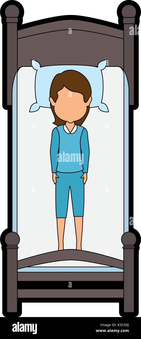 woman sleeping on the bed Stock Vector Image & Art - Alamy
