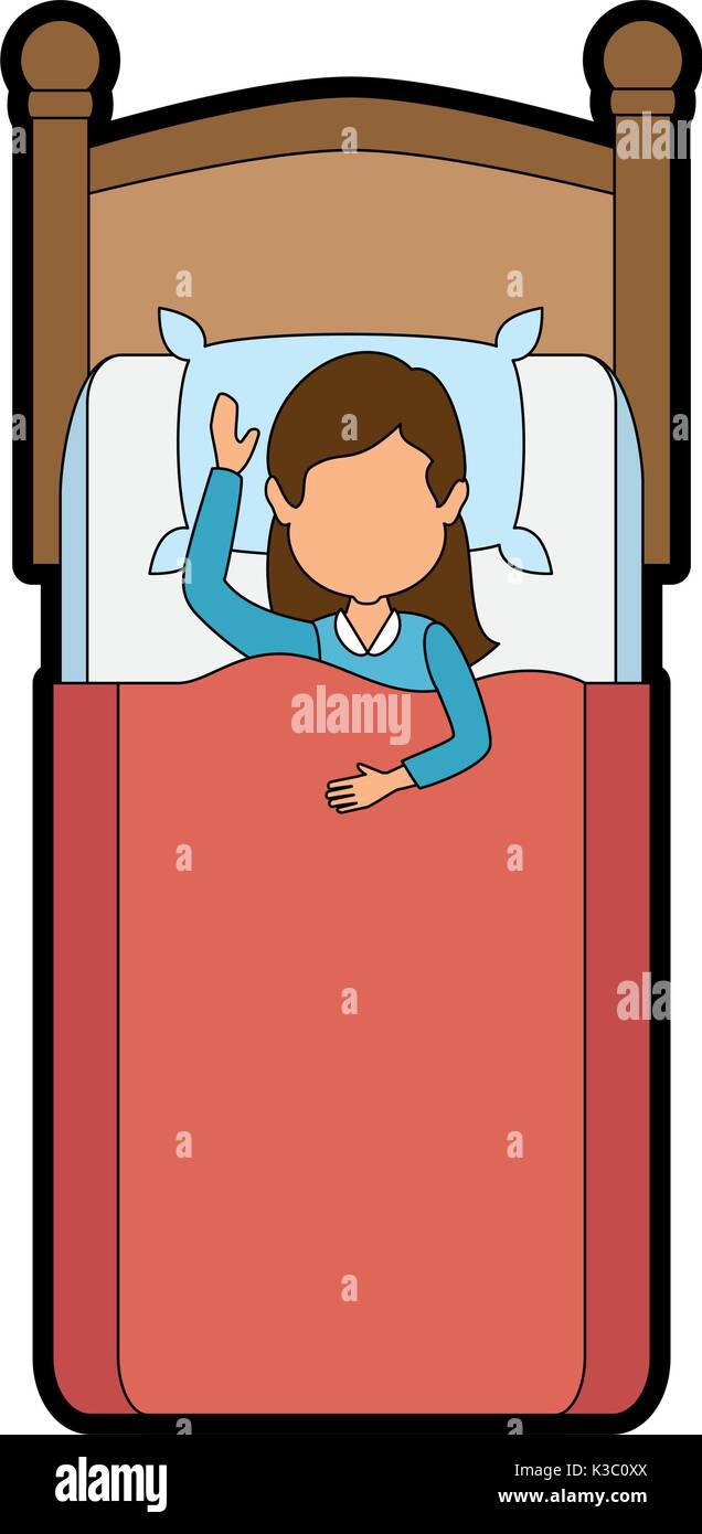 woman sleeping on the bed Stock Vector Image & Art - Alamy