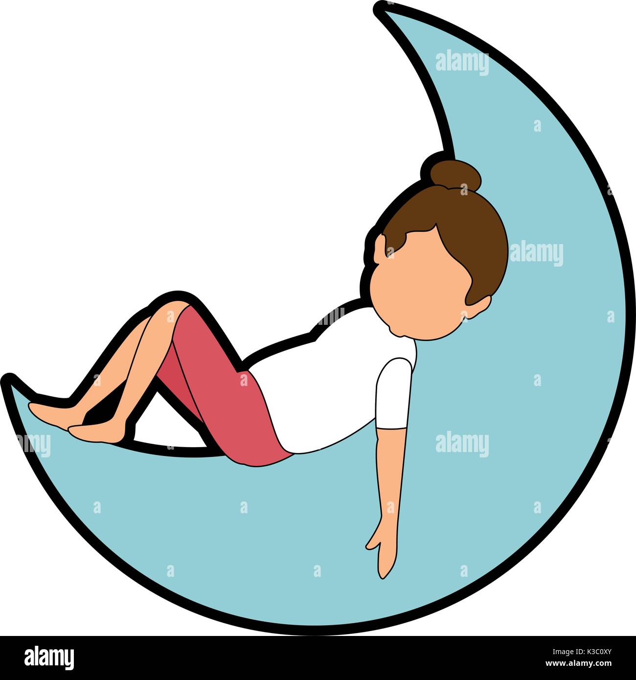Woman sleeping on the moon Stock Vector Image & Art Alamy
