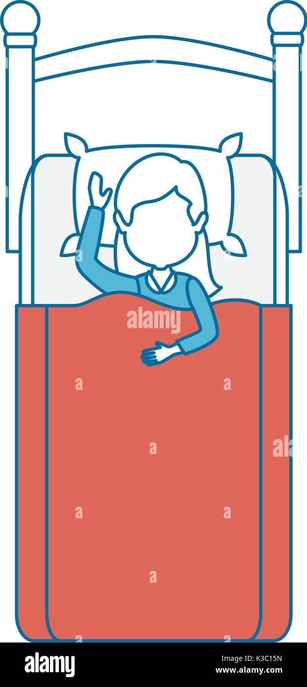 woman sleeping on the bed Stock Vector Image & Art - Alamy