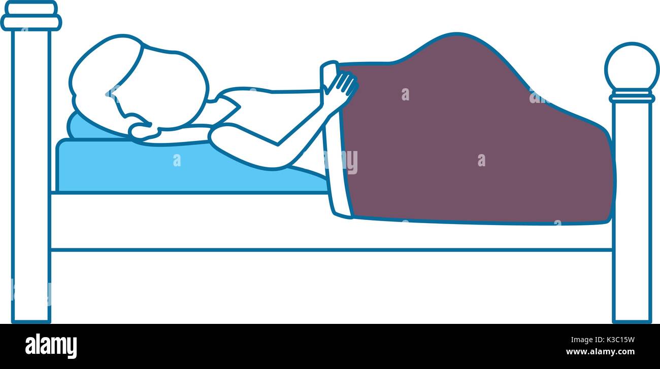 woman sleeping on the bed Stock Vector Image & Art - Alamy