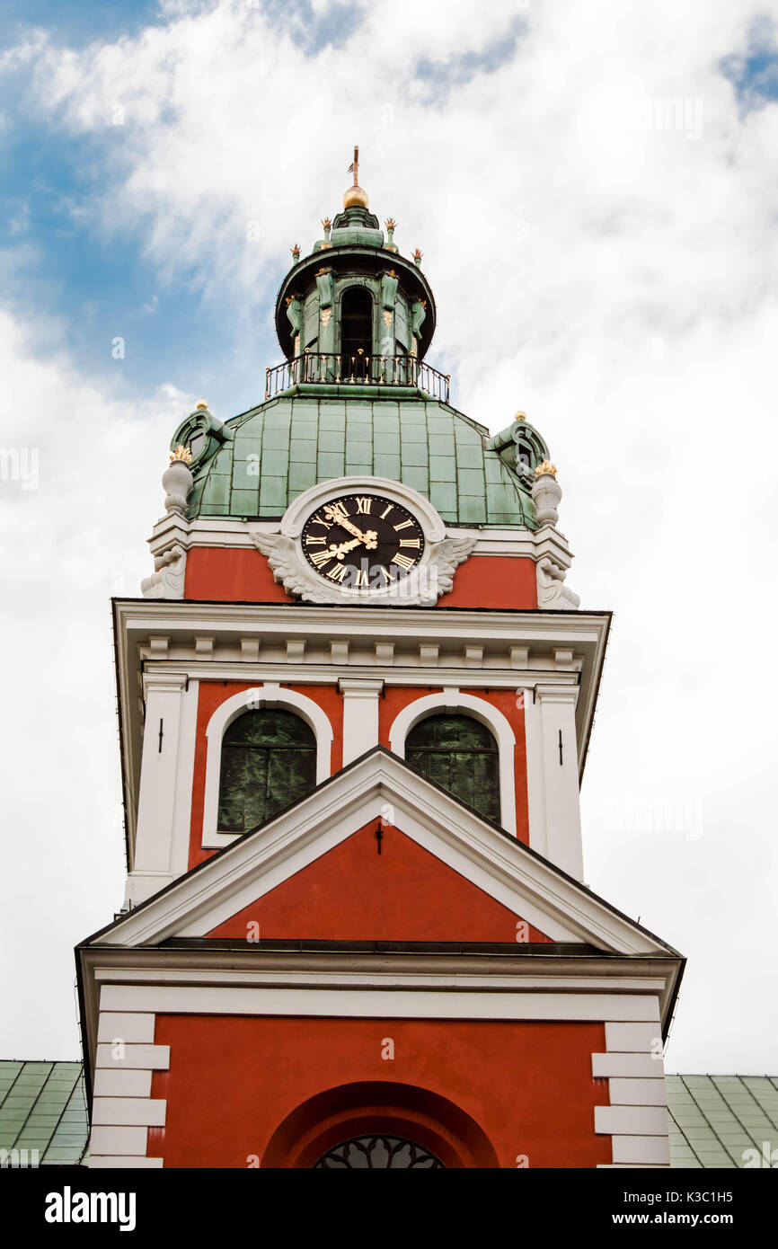 Saint Jacobs church clock tower in Stockholm Sweeden Stock Photo