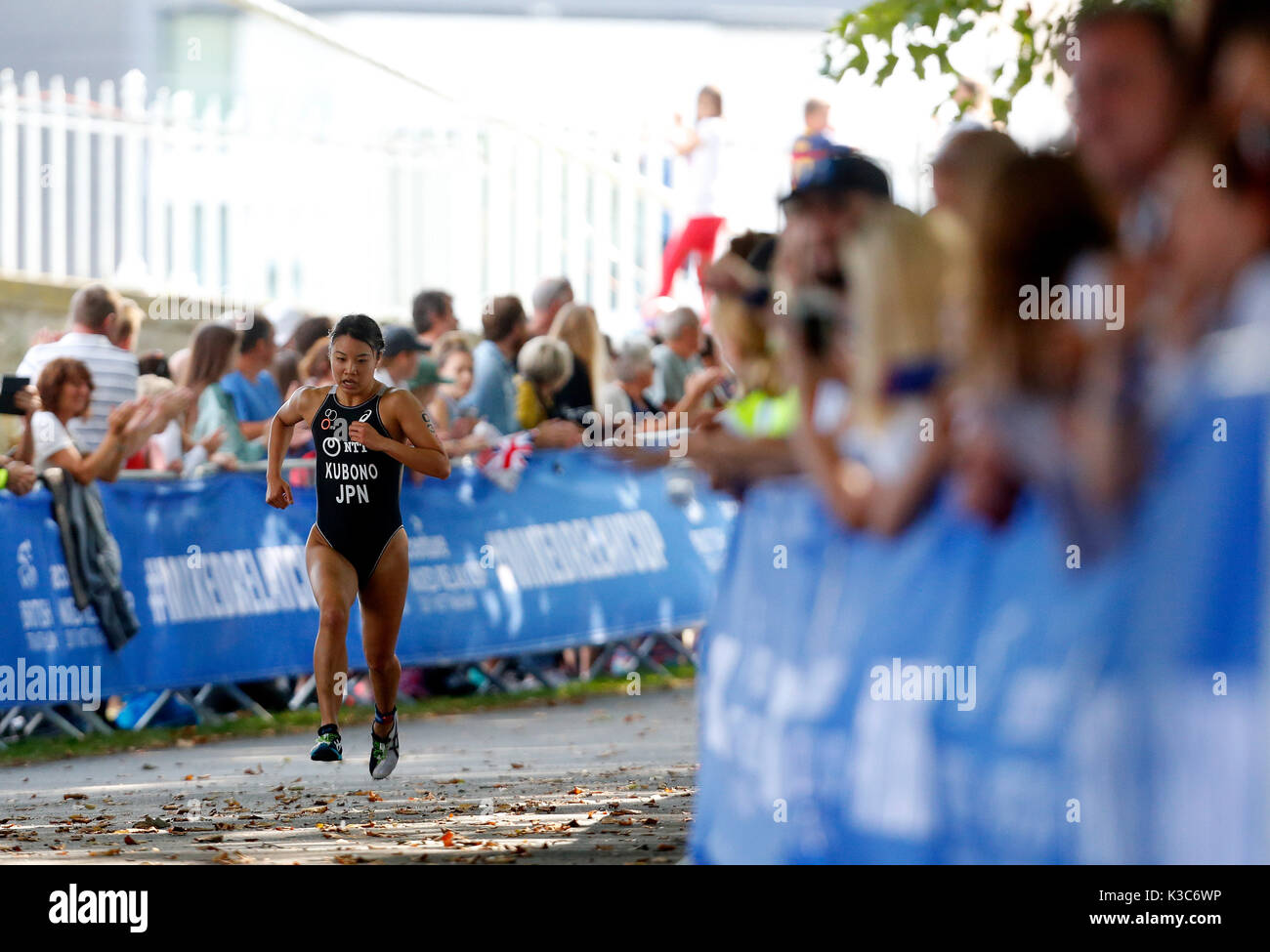 Minami Kubono of Japan in action running during the British Triathlon