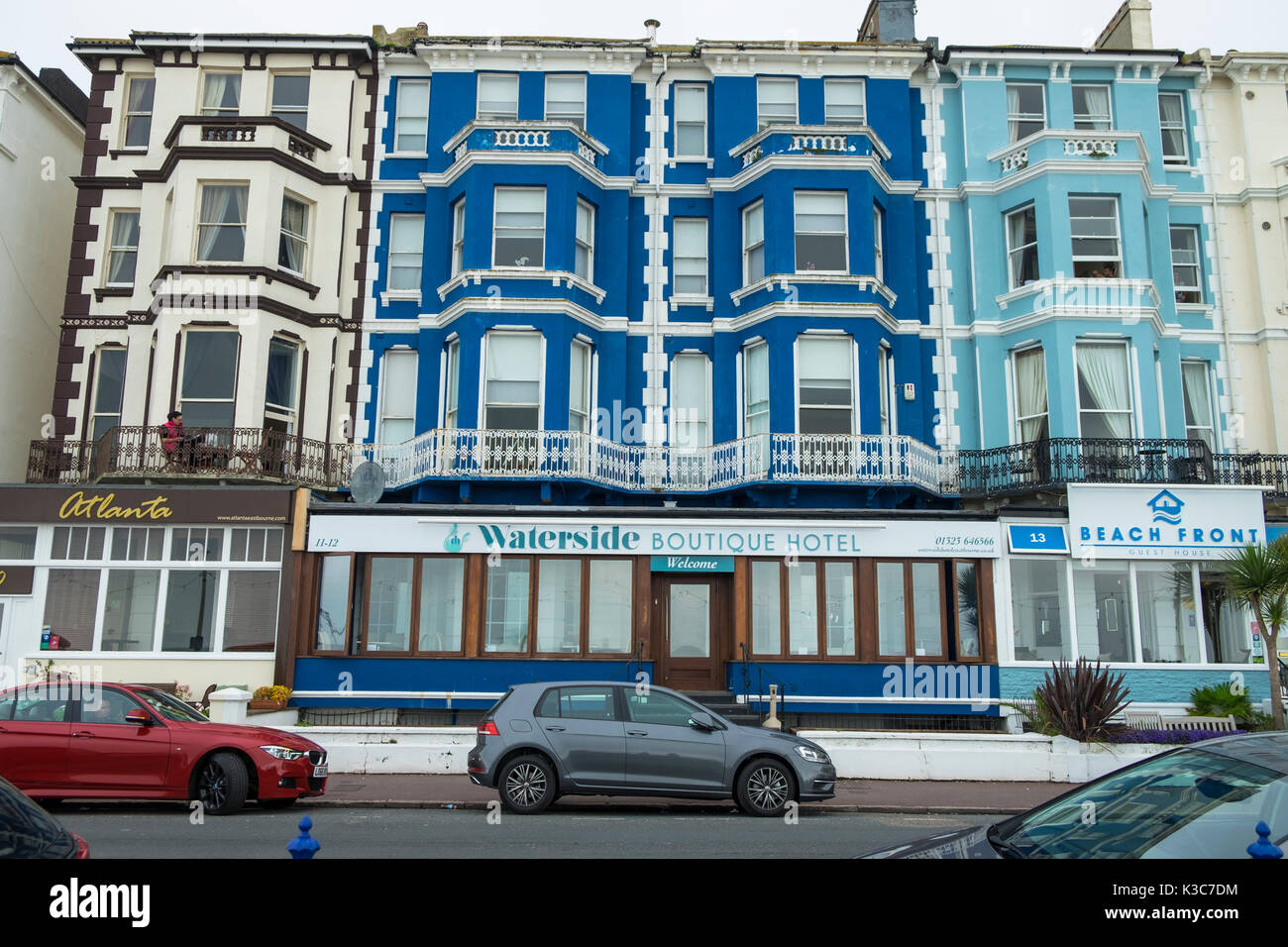 Waterside boutique hotel, seafront, Eastbourne, East Sussex, UK Stock