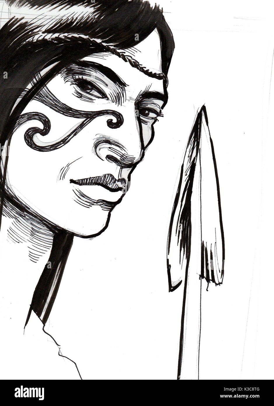 Maori warrior Stock Photo