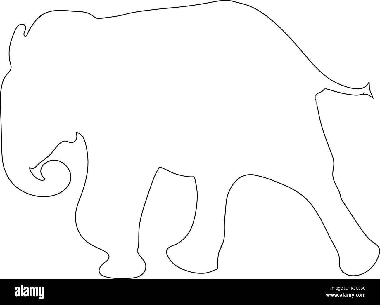 Outline of an african Elephant Stock Vector Image & Art - Alamy