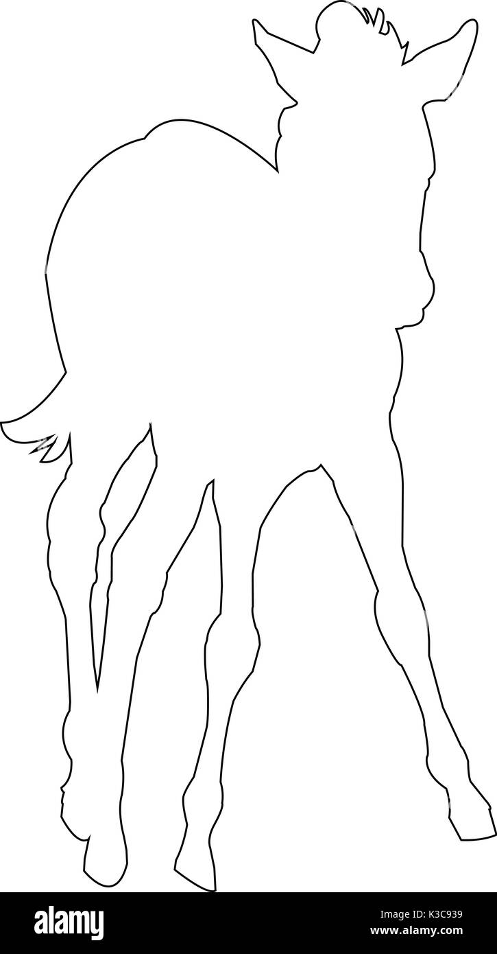 Outline of an african Zebra Stock Vector